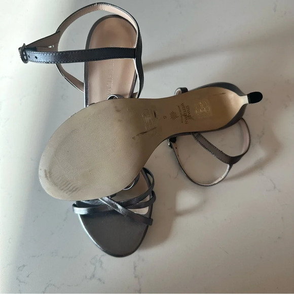 Stuart Weitzman Starla 80 Ankle strap Sandal Color Gunmetal Size: 5 - Picture 8 of 8